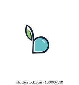 initial B logo with leaf icon
