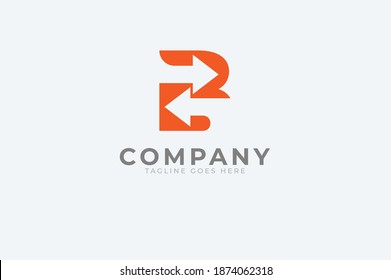 Initial B Logo. letter B with with arrow inside, Usable for Business and logistic Logos, Flat Vector Logo Design Template, vector illustration