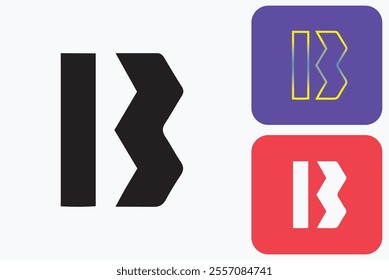 Initial B Logo, B Logo, B Monogram,  Letter B Logo, Creative Icon, Modern, Vector