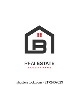 Initial B logo with real estate concept
