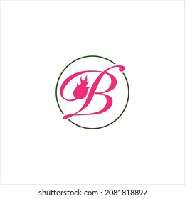 initial b logo vector template flower