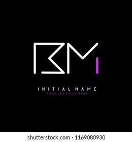 Initial B M minimalist modern logo identity vector