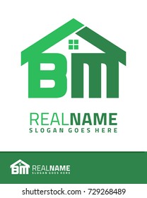Initial B & M real estate logo template vector