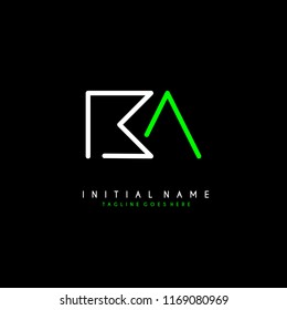 Initial B A minimalist modern logo identity vector