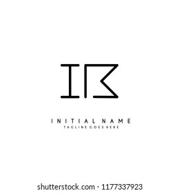Initial I B minimalist modern logo identity vector