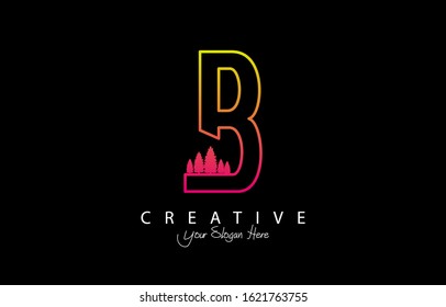 Initial B Modern Design Logo Concept. Creative Icon Logo with Sound Wave Vector Illustration.