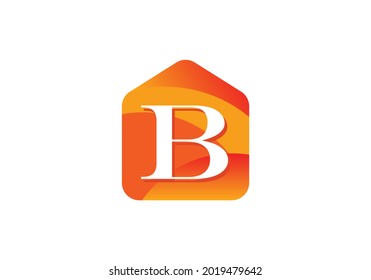 Alfabeto monograma B inicial con el concepto de logotipo del hogar. Logo vectorial moderno para negocios ecológicos e identidad empresarial