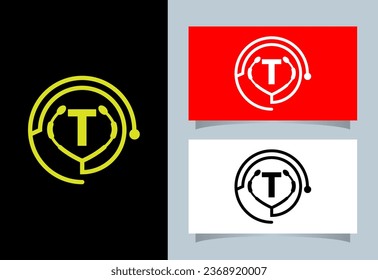 Anfangsalphabet mit B-Monogramm mit Stethoskop-Logo