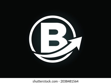 Initial B monogram alphabet symbol design incorporated with the arrow. Financial or success logo concept. Font emblem. Logo for business and company identity