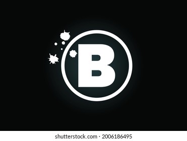 Initial B monogram letter alphabet in a circle with brush splash. Font emblem. Modern vector logo design for painting business and company identity. 