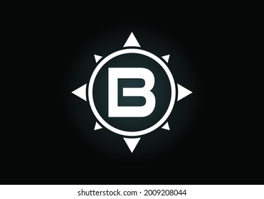 Initial B monogram letter alphabet in a compass. Font emblem. Compass logo sign symbol. Modern vector logo design for business and company identity.