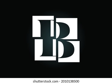Initial B monogram letter alphabet made of four squares. Font emblem. Broken, puzzle alphabet sign. Modern vector logo design for business, and company identity.