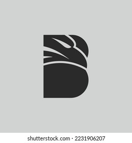Initial B monogram letter alphabet with Eagle head negative space symbol. Creative Eagle head vector illustration. Modern logo design for business