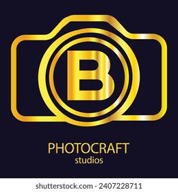 Initial B monogram letter alphabet with a camera icon. Photography logo vector illustration. Modern logo design for photography business, and company identity.