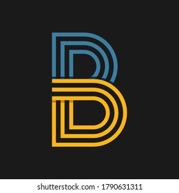 Initial B monoline logo creative concept