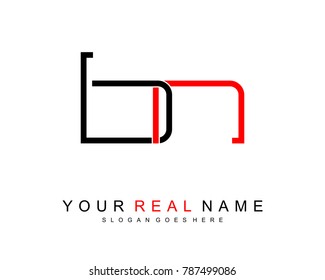 Initial B & N minimalist logo template vector