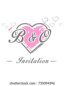 Initial B & O wedding invitation logo template vector