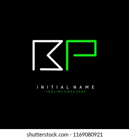 Initial B P minimalist modern logo identity vector