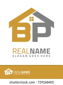 Initial B & P real estate logo template vector