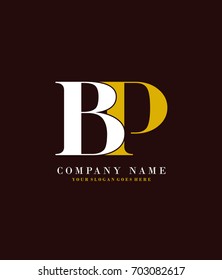 Initial B & P simple design logo template vector