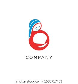 initial b pregnant logo design