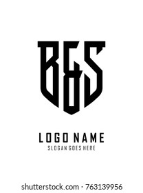 Initial B & S abstract shield logo template vector