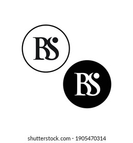 Initial B and S lettering logo design. BS creative modern black letters logo design template