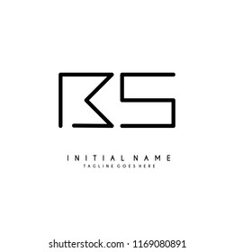Initial B S minimalist modern logo identity vector