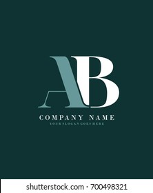 Initial A & B simple design logo template vector