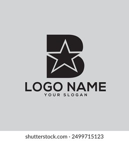 Initial B Star Logo, Letter B with star combination ,usable for brand and business logos, flat design logo template, vector illustration
B Star logo design . abstract letter B with star logo design. v