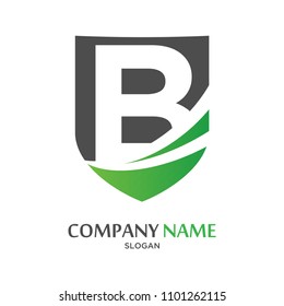 Initial B swoosh shield logo