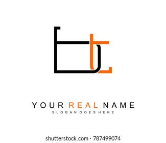 Initial B & T minimalist logo template vector