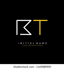 Initial B T minimalist modern logo identity vector