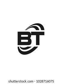 initial B T swoosh ring company logo black