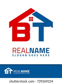 Initial B & TA real estate logo template vector