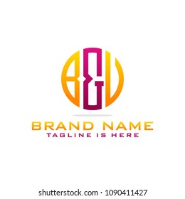 Initial B & U abstract logo template vector