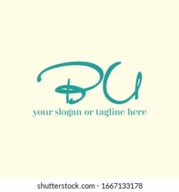 Initial B & U elegant logo template vector