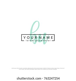 Initial B & U elegant logo template vector