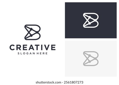 initial b vector modern logo