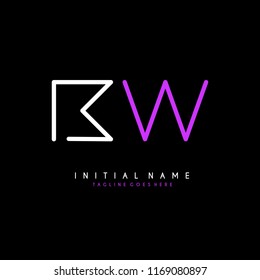 Initial B W minimalist modern logo identity vector