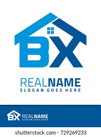 Initial B & X real estate logo template vector