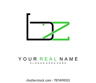 Initial B & Z minimalist logo template vector