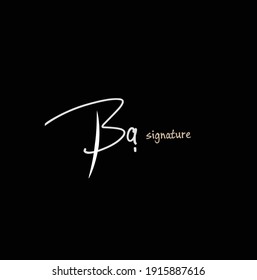 Initial Ba B a concept design with elegant logo and beauty monogram 