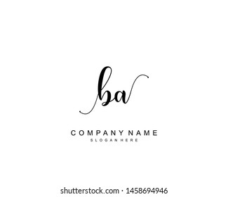 Initial BA beauty monogram and elegant logo design, handwriting logo of initial signature, wedding, fashion, floral and botanical with creative template.