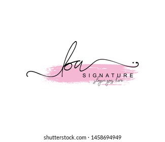 Initial BA beauty monogram and elegant logo design, handwriting logo of initial signature, wedding, fashion, floral and botanical with creative template.