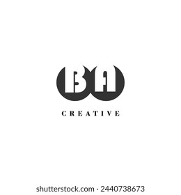 Initial BA company creative label trendy idea brand