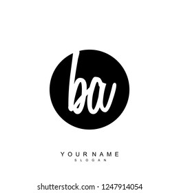 Initial BA handwriting logo vector