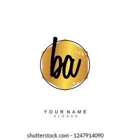 Initial BA handwriting logo vector