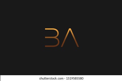 Initial BA Letter Logo Design