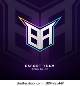Initial BA logo design with strong shape, Logo for game, esport, initial gaming, community or business.
